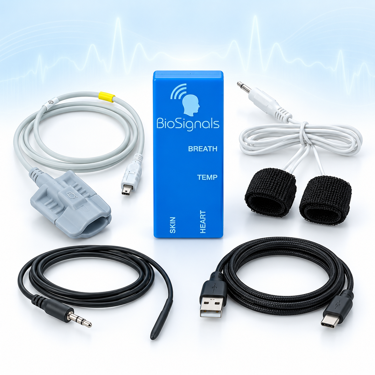 BioSignals 3-Sensor Biofeedback Kit for Home & Professional Training