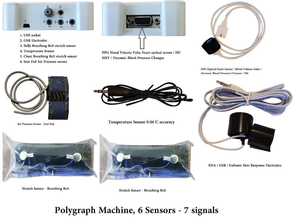 Biofeedback Device with 6 Sensors with PC software and APP for Android ...