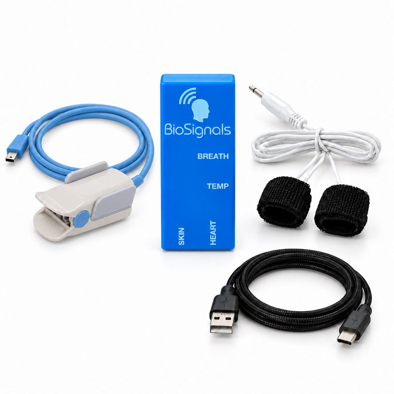 BioSignals BLUE Biofeedback - PPG + GSR with USB-A to USB-C cable
