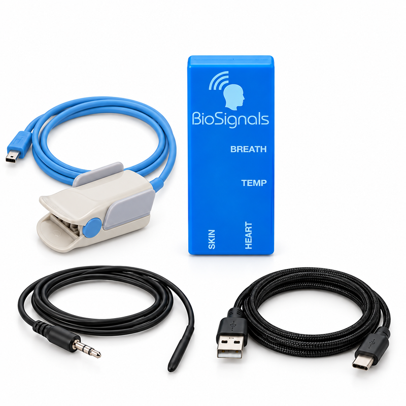 BioSignals BLUE Biofeedback - PPG + TEMP with USB-A to USB-C cable