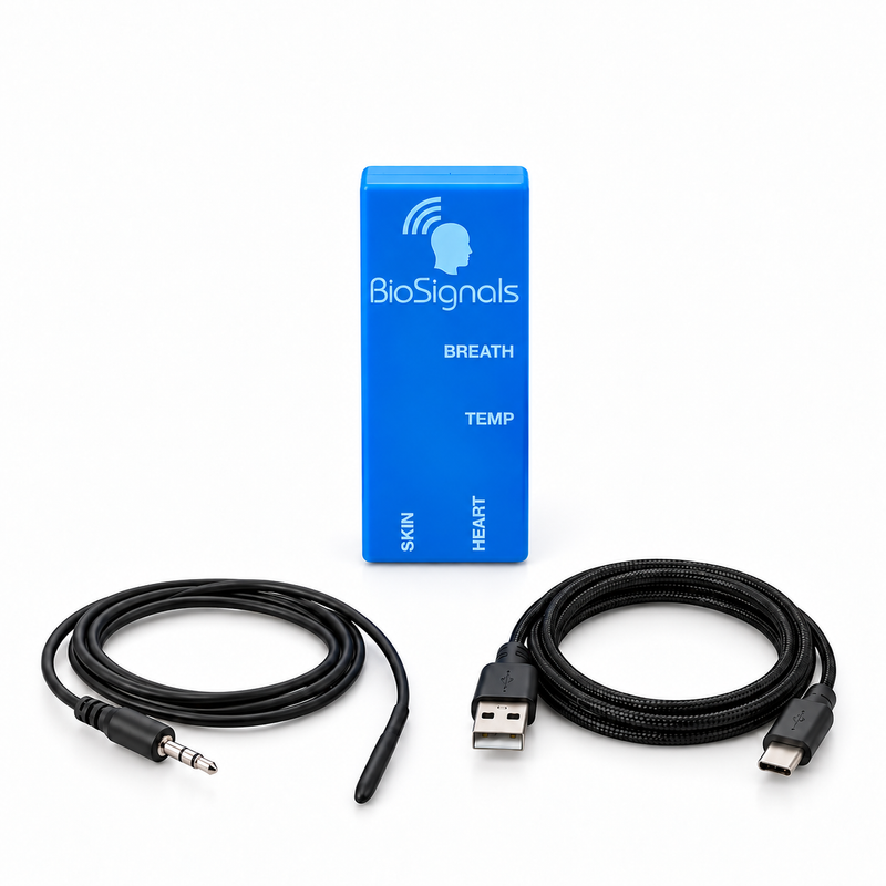 BioSignals BLUE Biofeedback - TEMP with USB-A to USB-C cable