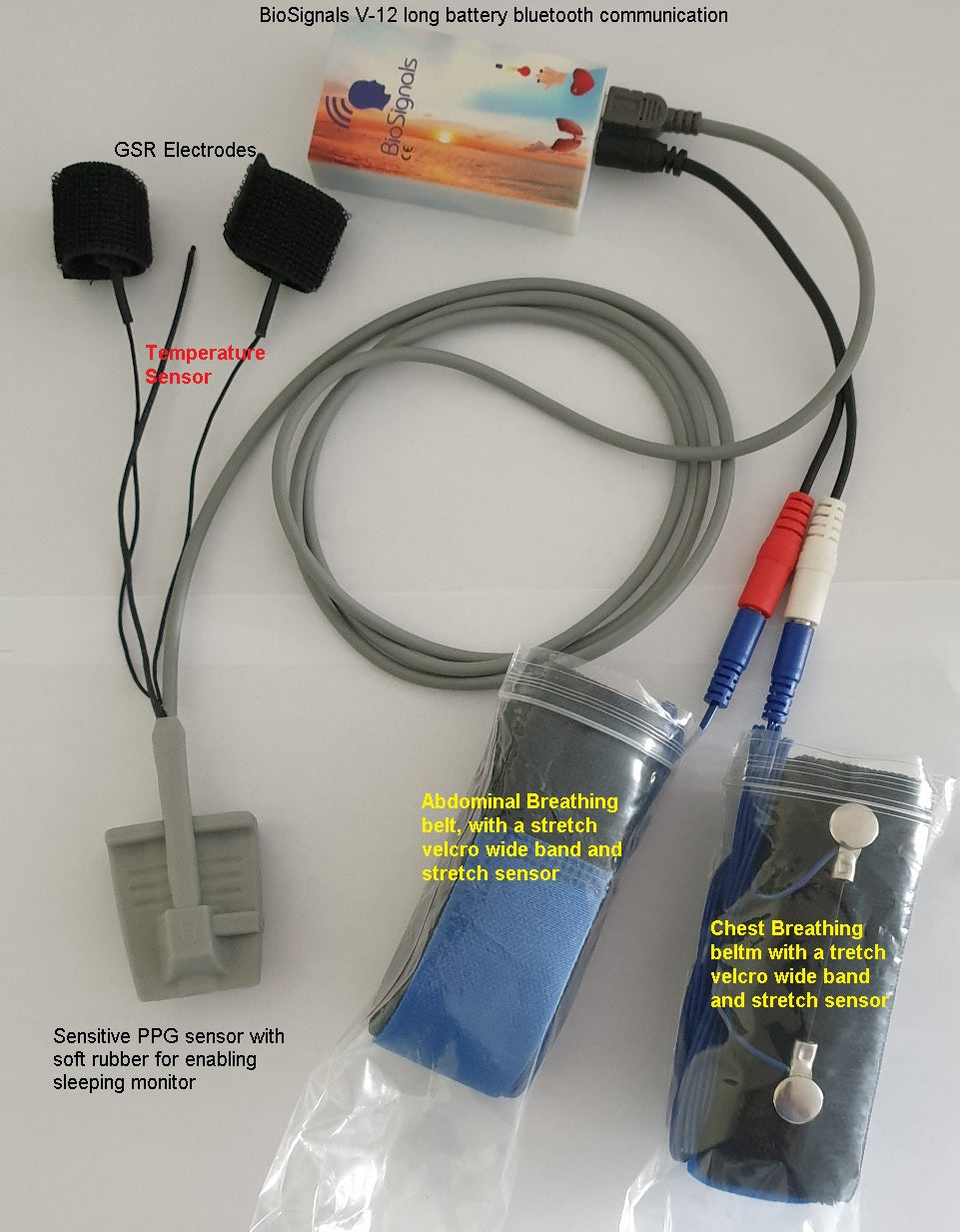 Professional Biofeedback Device with 5 Sensors - Bluetooth Connectivity for Clinical and Home Use